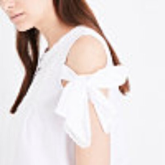 CLAUDIE Pierlot Bella Cotton-Poplin Cold Shoulder Top - Picture 3 of 10